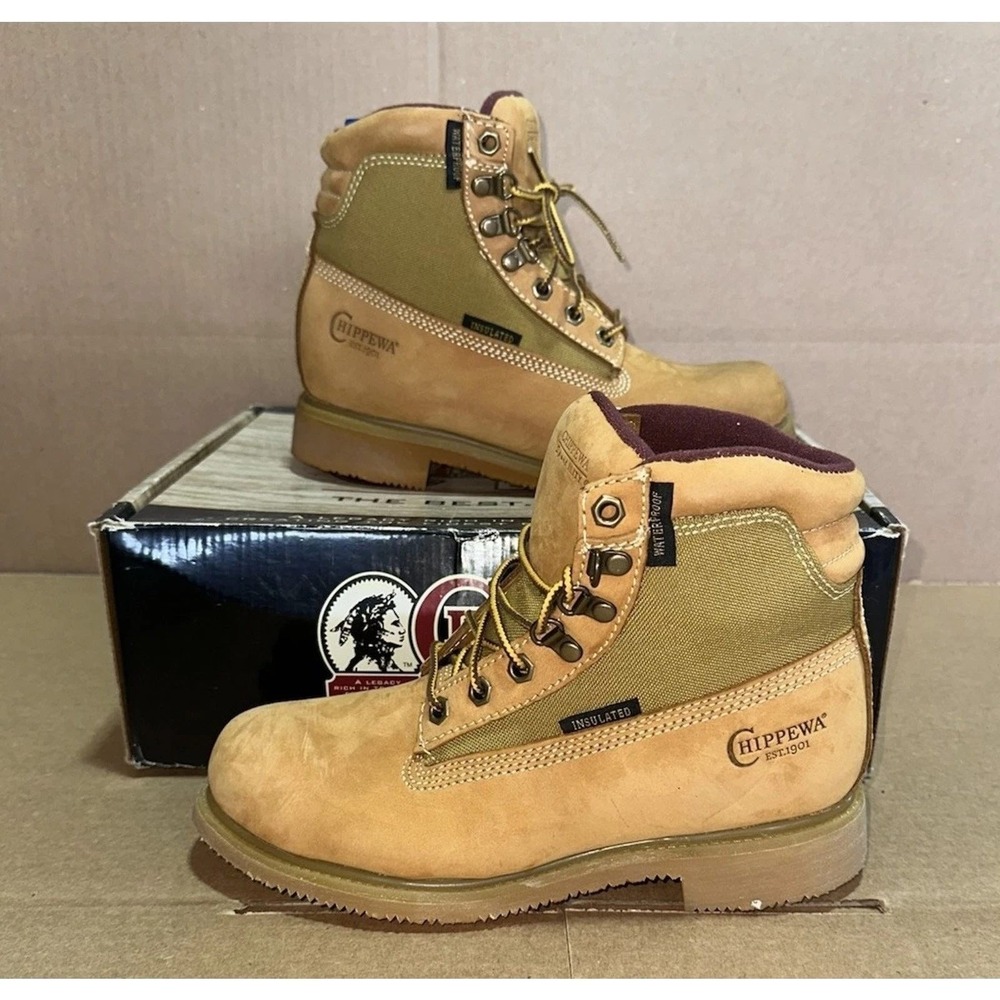 Chippewa Golden (24513) Leather Boots 6" Insulated Soft Toe Boots Sz 7W Seamless
